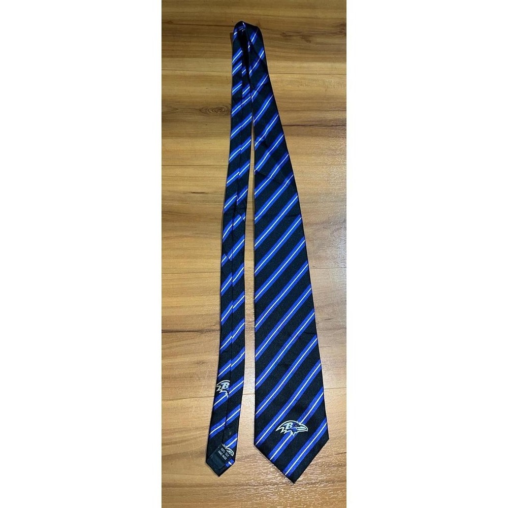 Mens Baltimore Ravens NFL Football Graphic Striped Necktie Accessory